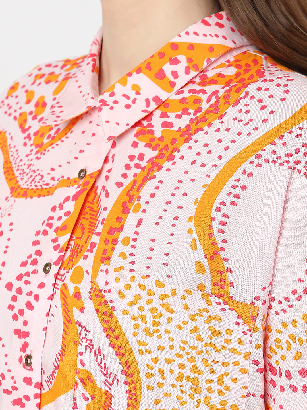 Pink Abstract Print Casual Shirt - Image 8