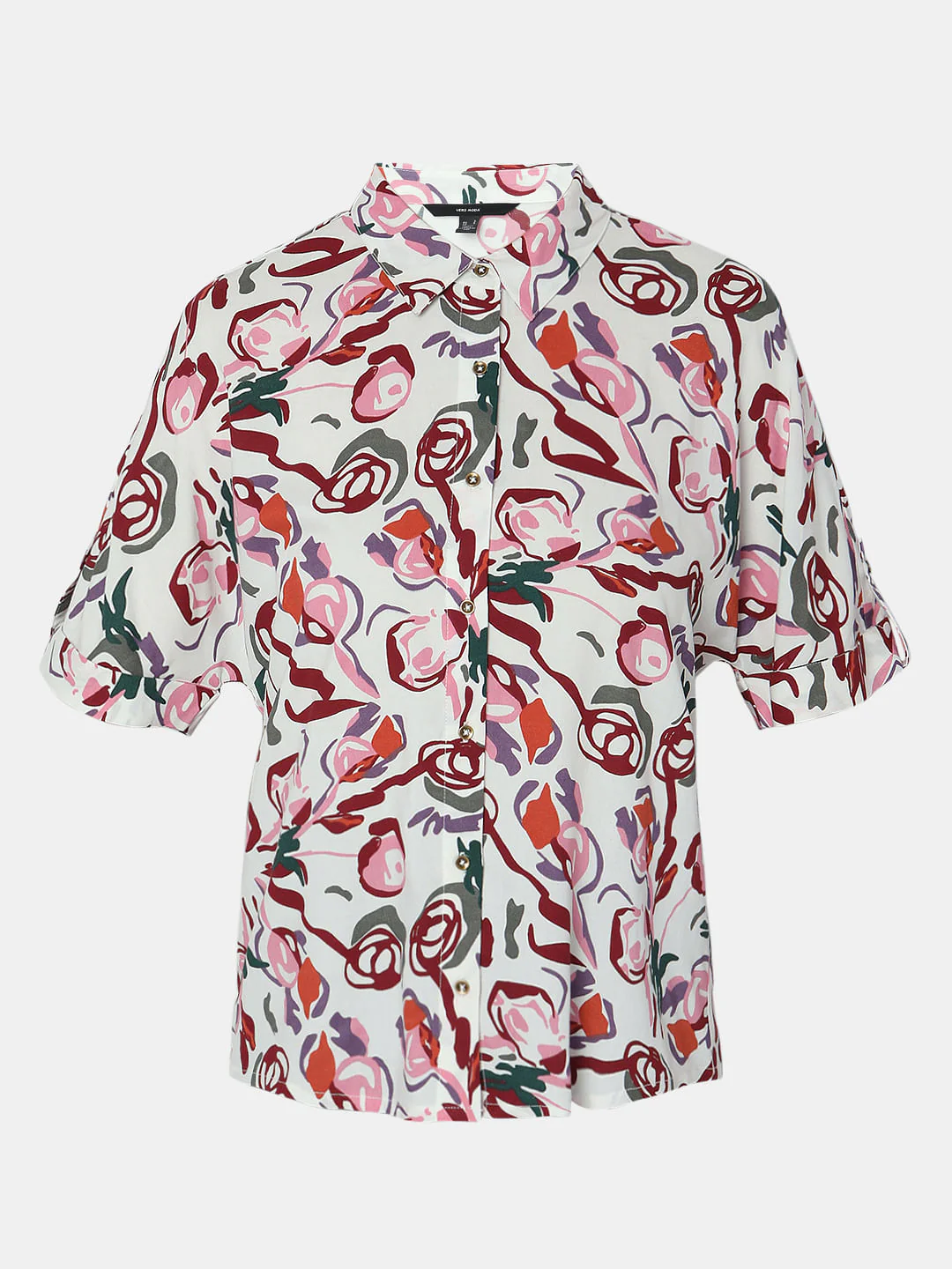 White Floral Printed Shirt - Image 7
