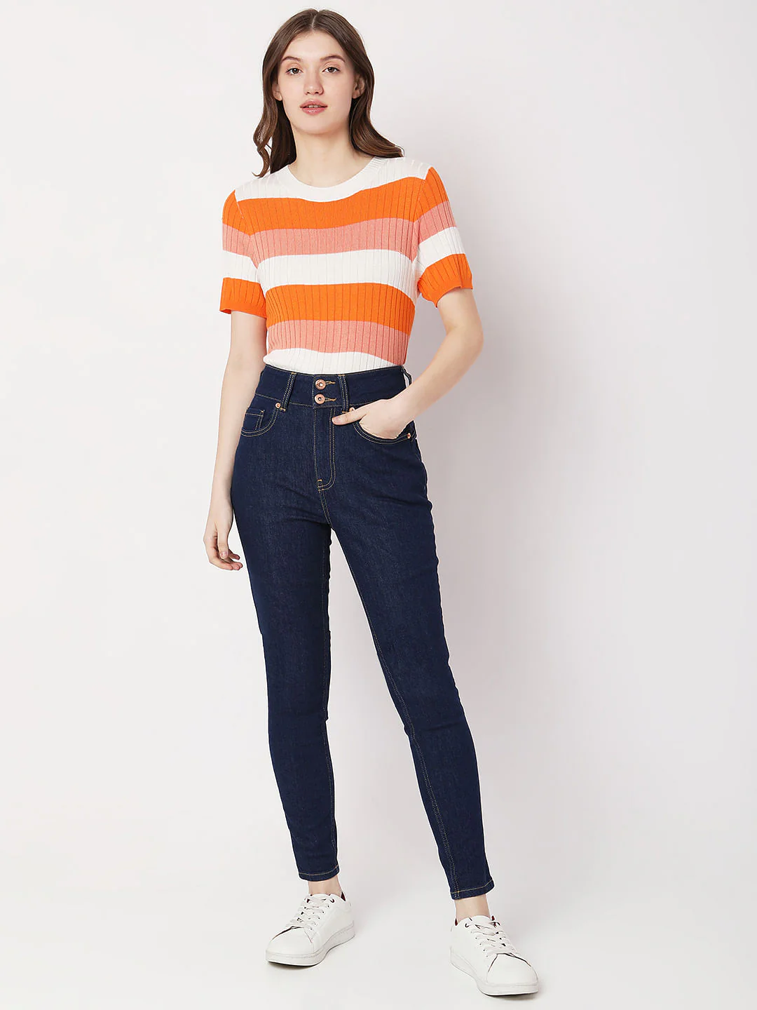 Dark Blue High Rise Pushup Wendy Skinny Jeans - Image 6