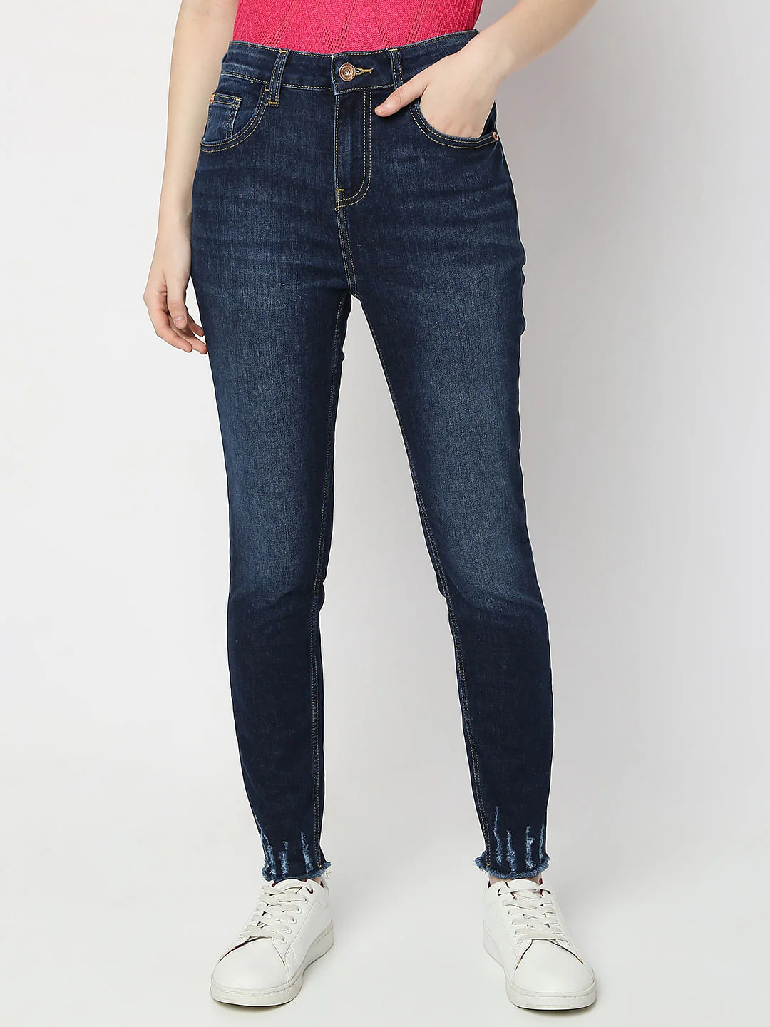 Blue High Rise Distressed Wendy Skinny Jeans - Image 2