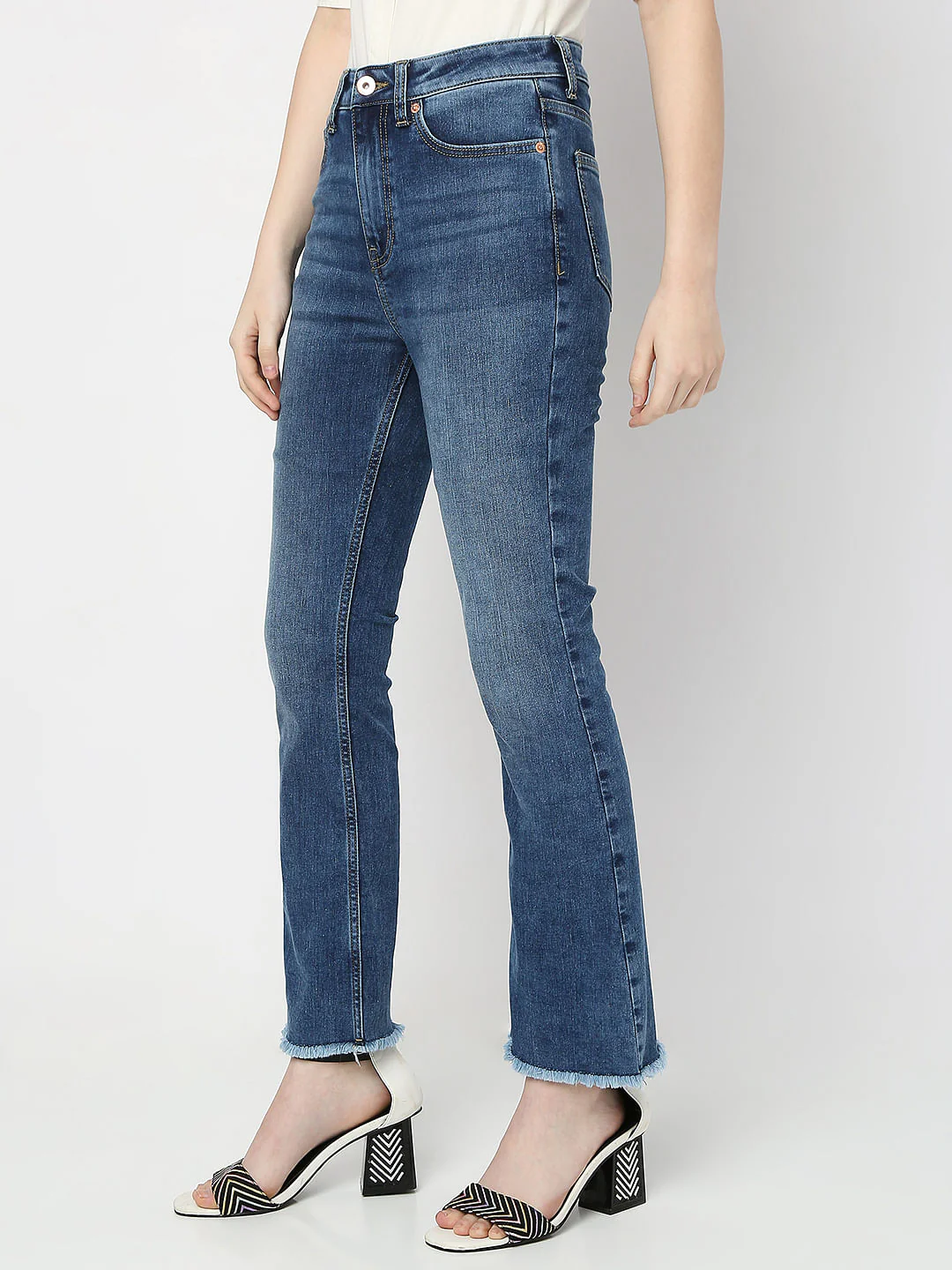 Blue High Rise Petra Bootcut Jeans - Image 3