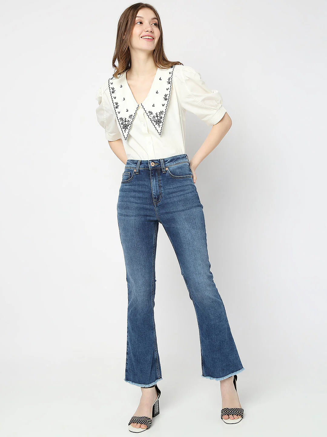 Blue High Rise Petra Bootcut Jeans - Image 6