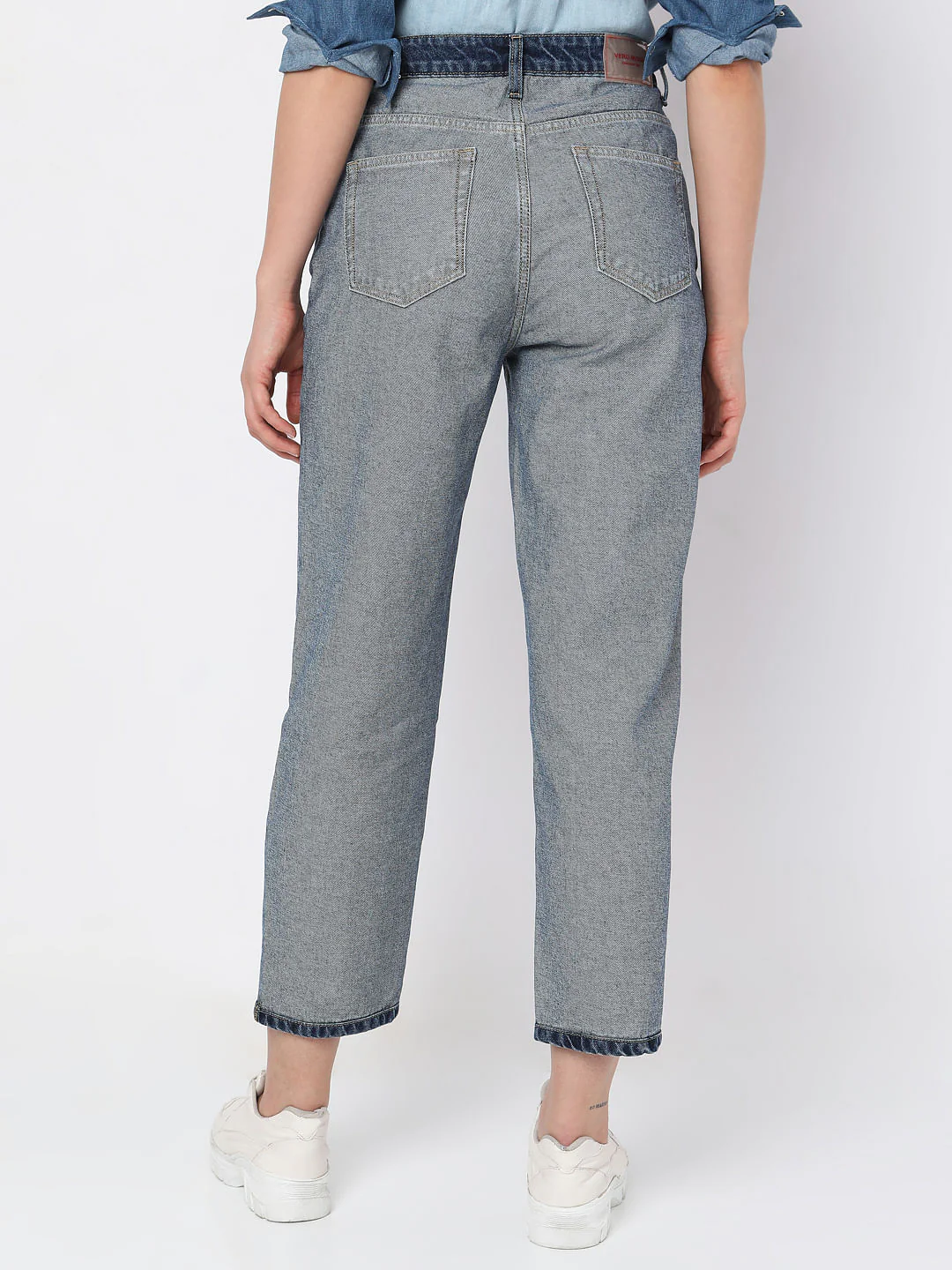 Blue High Rise Jade Straight Fit Jeans - Image 4