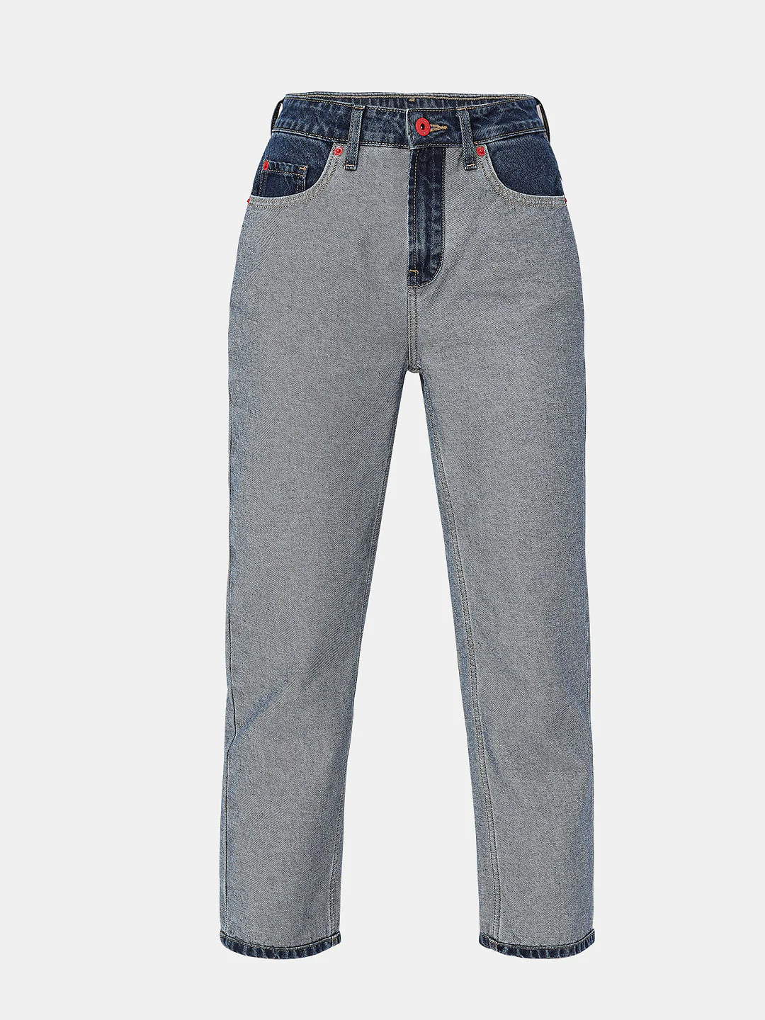 Blue High Rise Jade Straight Fit Jeans - Image 7
