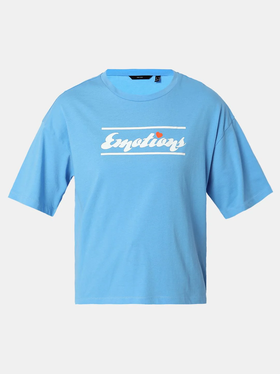 Blue Typographic Print Loose Fit T-Shirt - Image 7