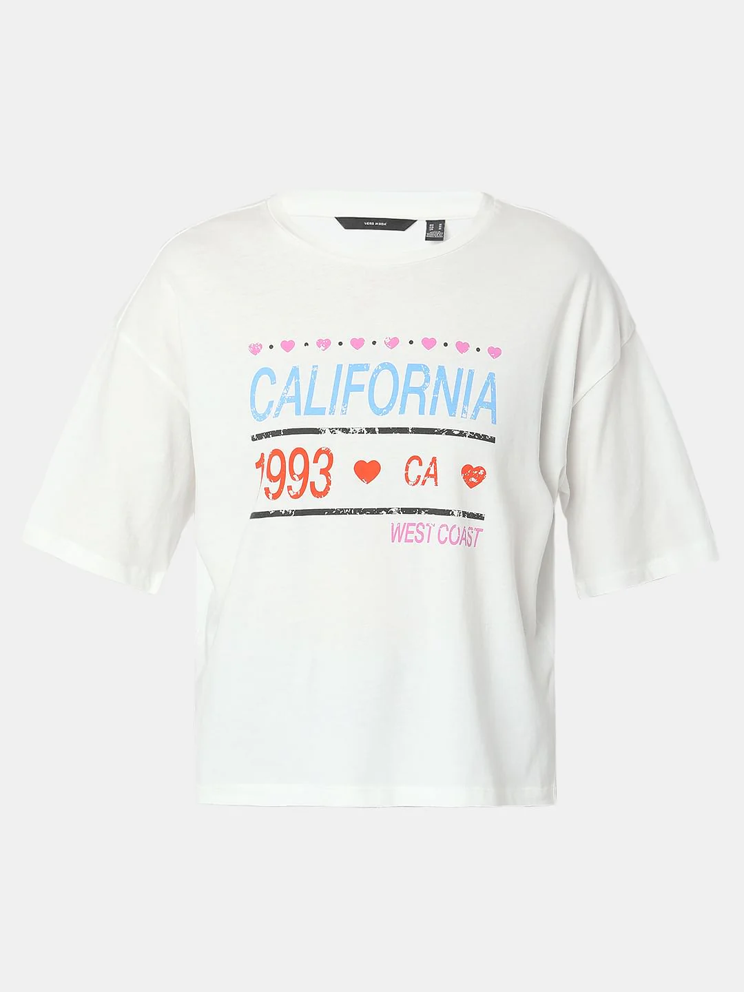 White Typographic Print Loose Fit T-Shirt - Image 7