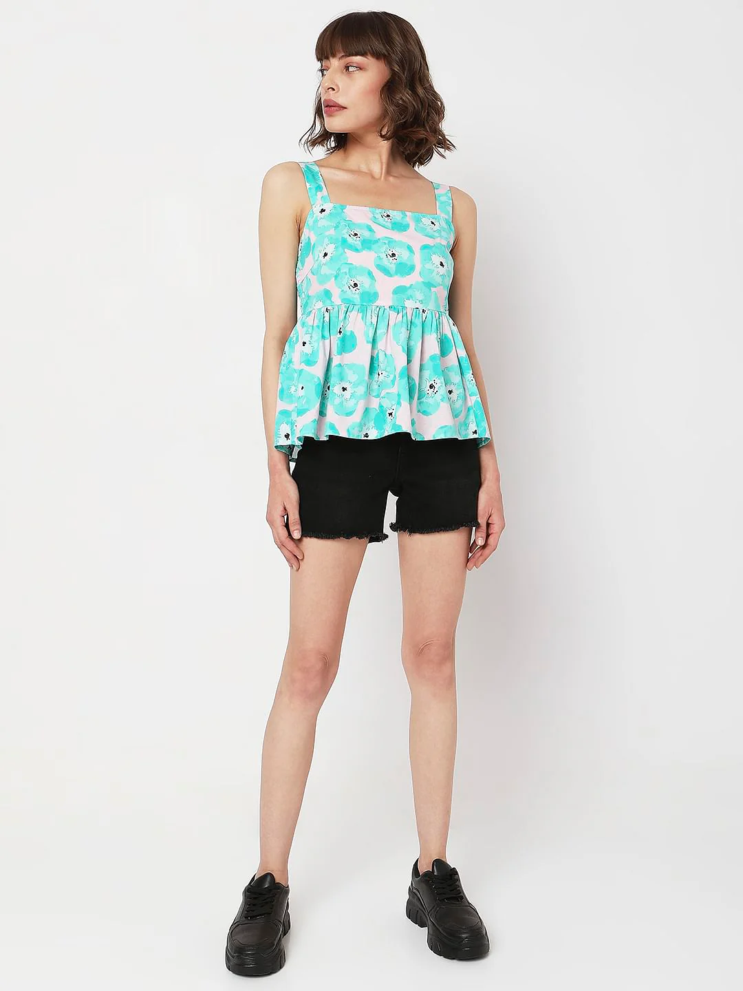Electric Green Floral Top - Image 6