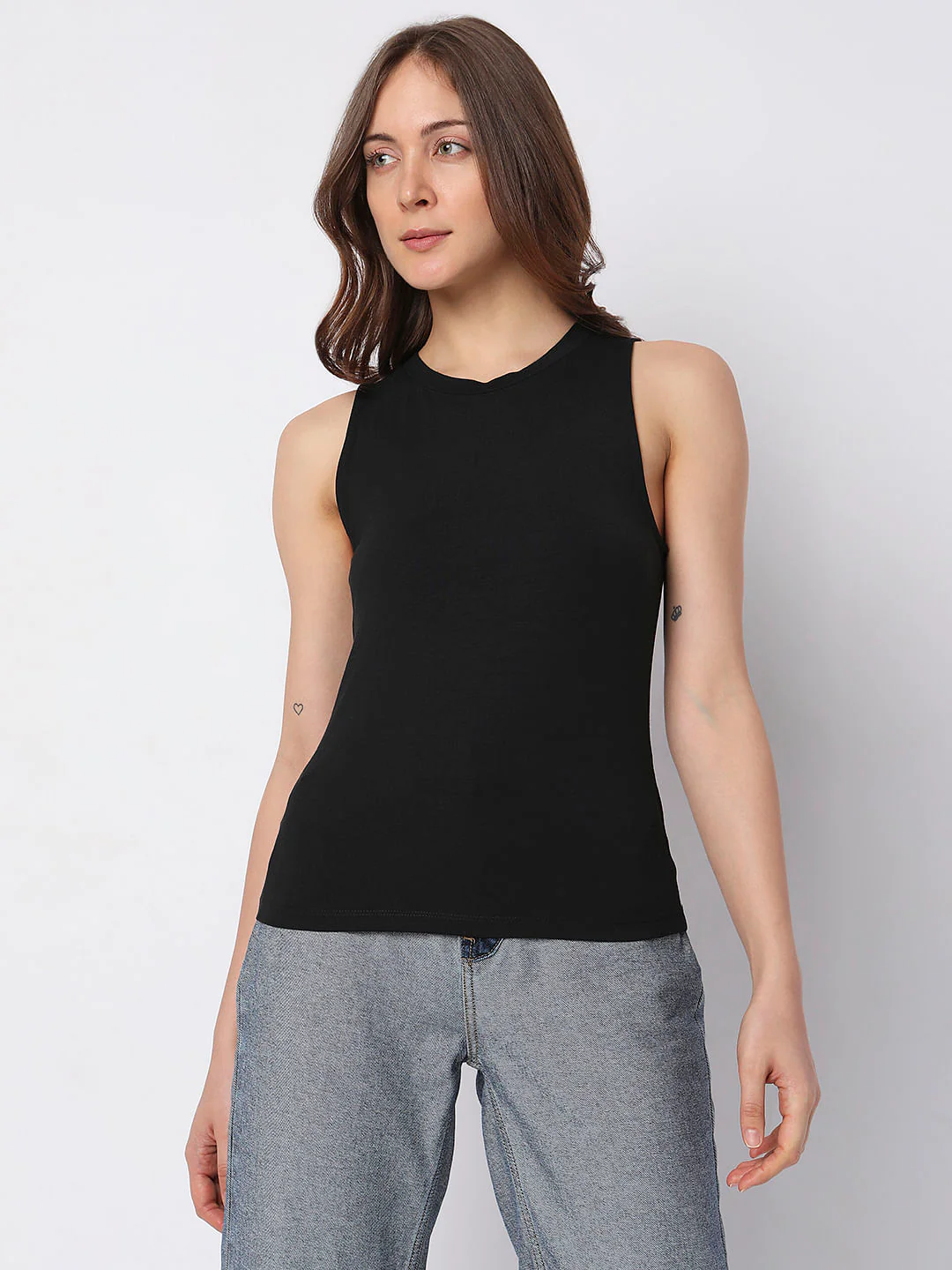 Black O-Neck Tank Top - Image 2