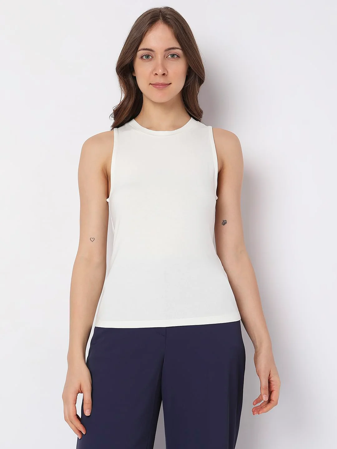 White O-Neck Tank Top - Image 2