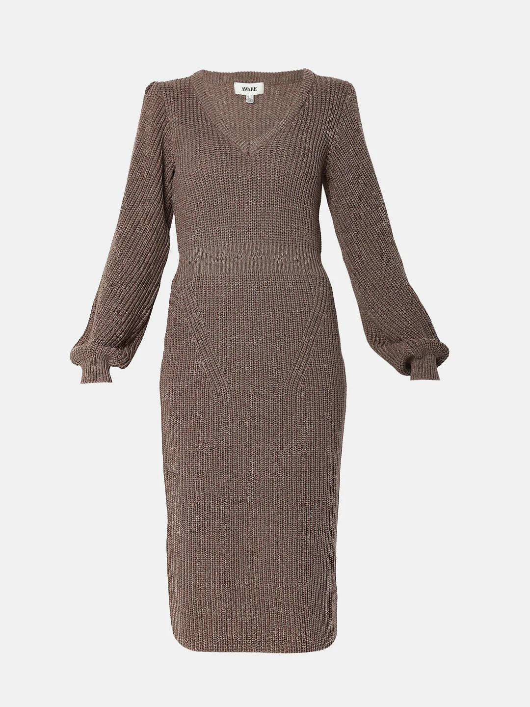 Brown Knitted Bodycon Dress - Image 7