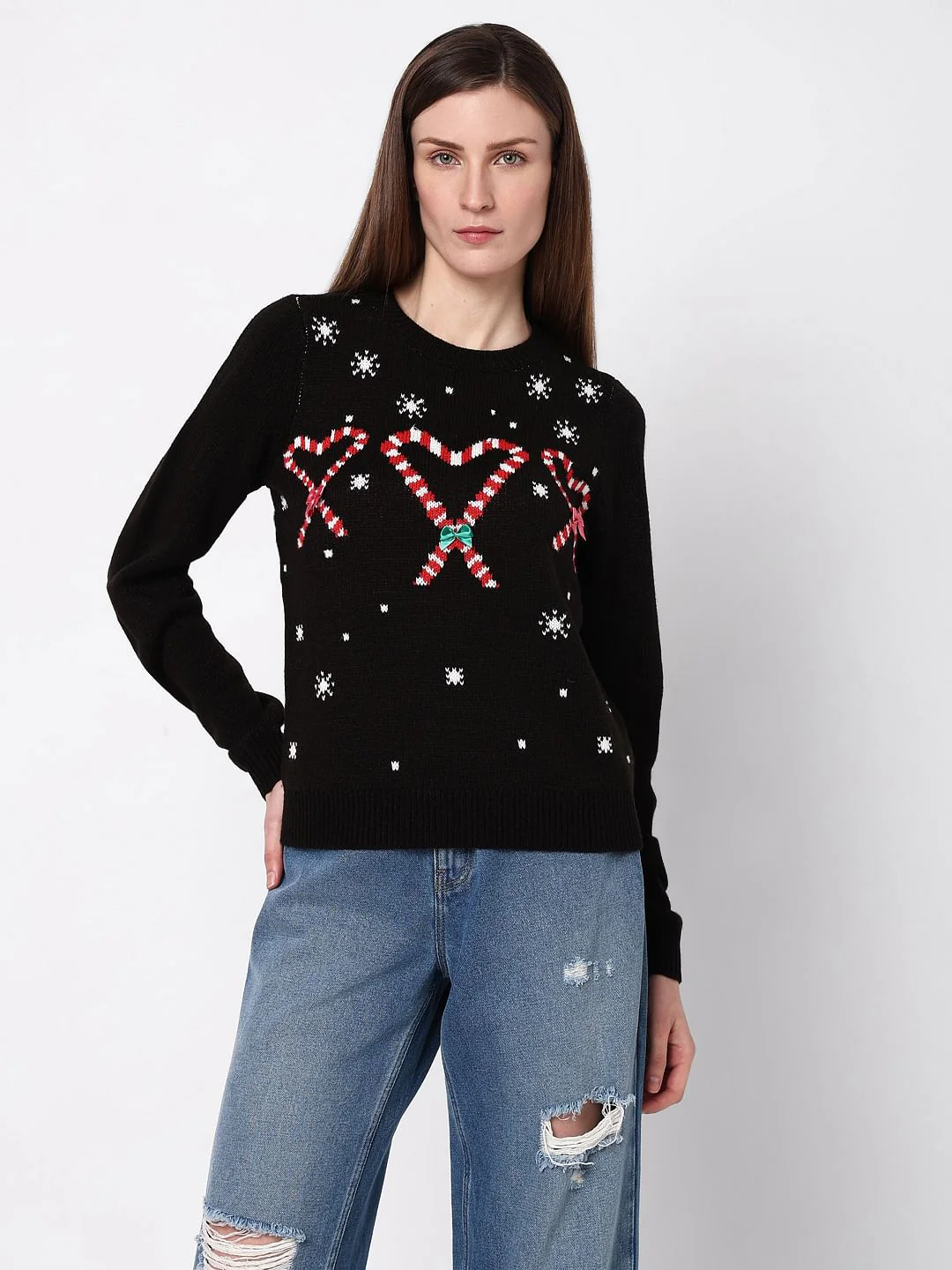 Black Candyheart Print Pullover - Image 2