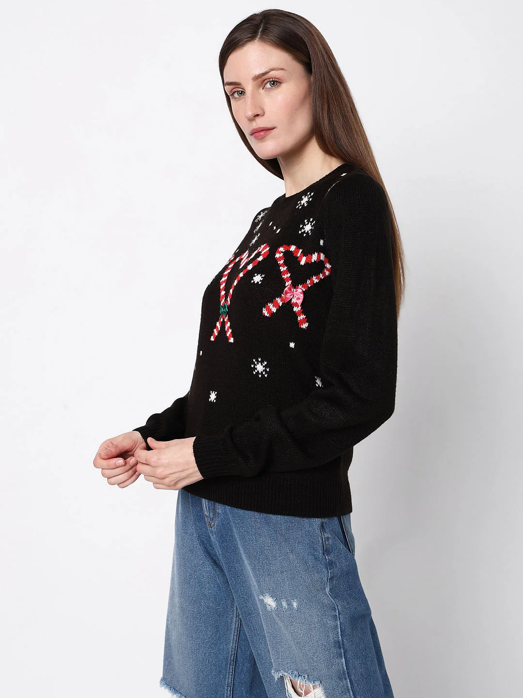 Black Candyheart Print Pullover - Image 3