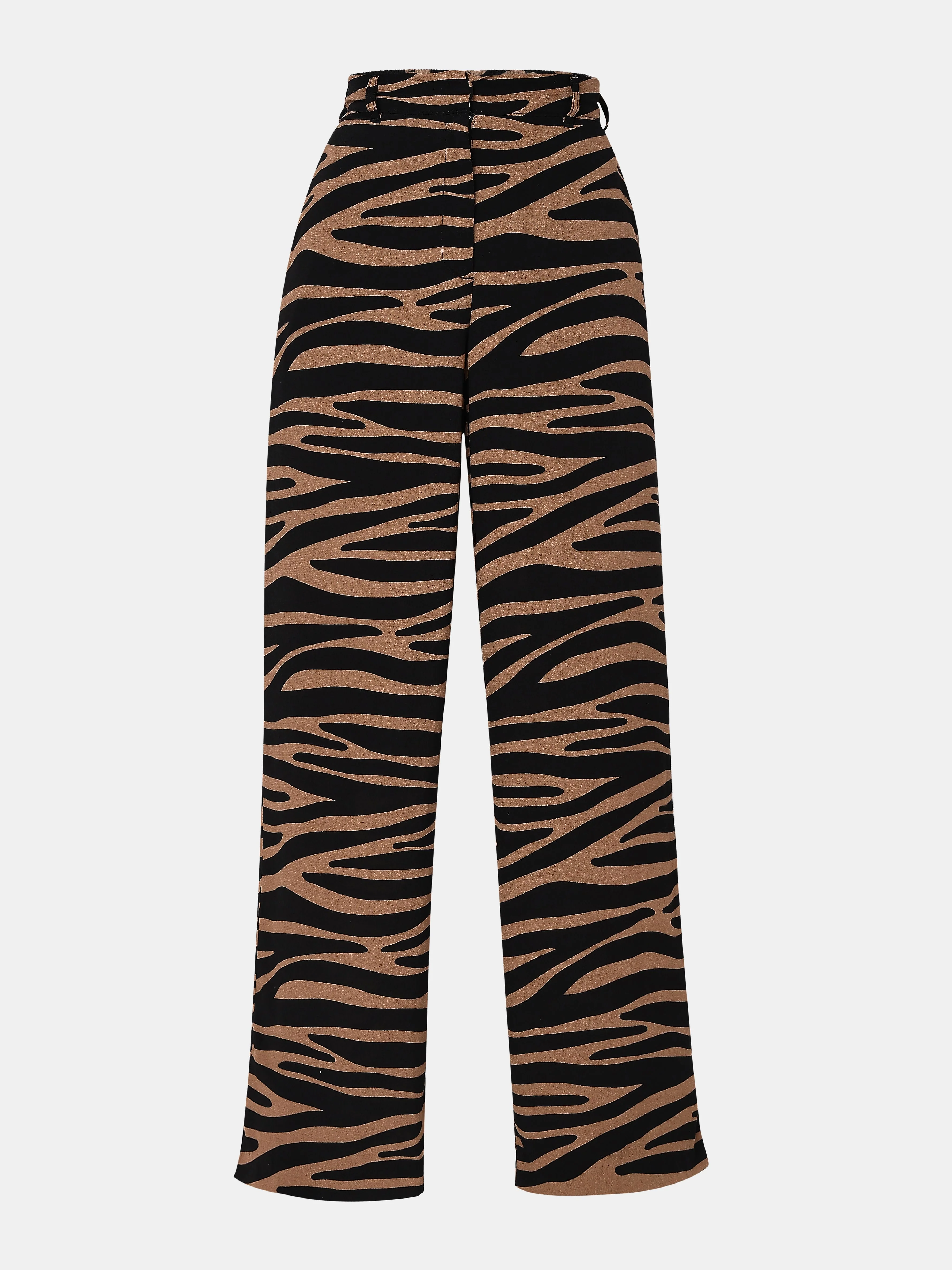 Brown High Rise Animal Print Pants - Image 7