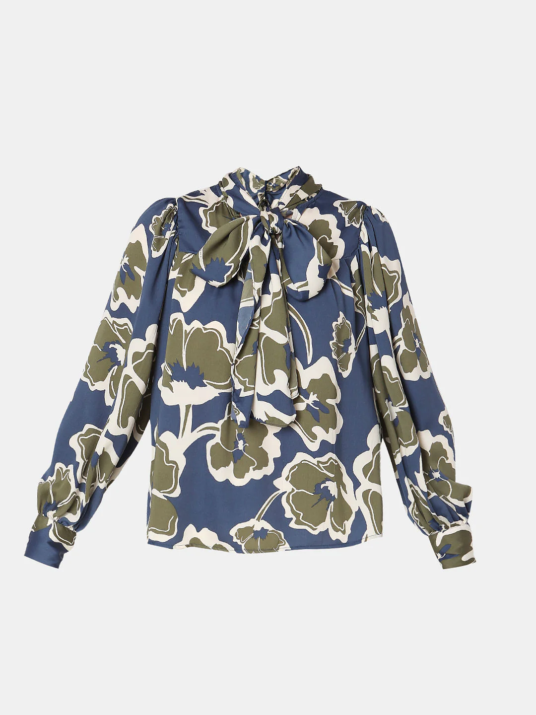 Dark Blue Floral Print Shirt - Image 7