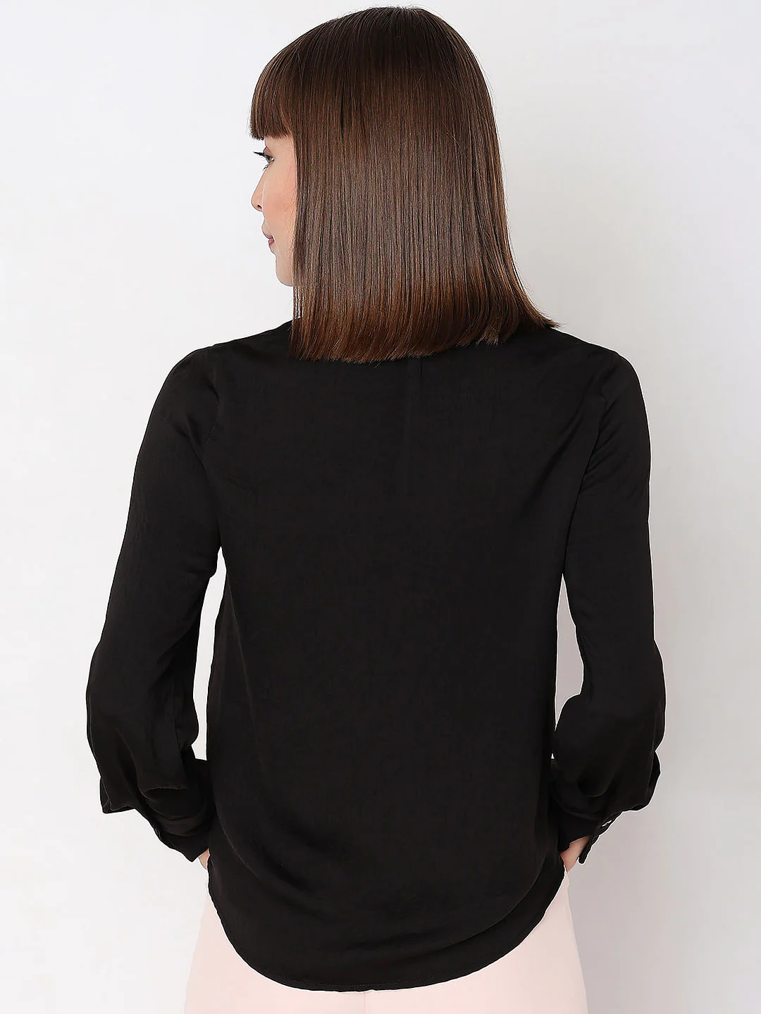Black Plain Coloured Shirt - Image 4