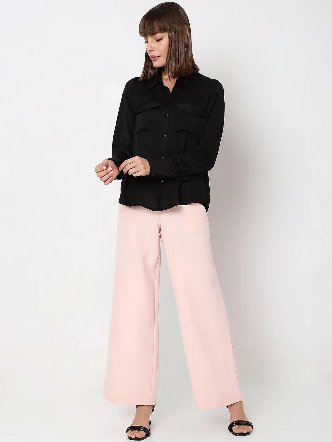 Black Plain Coloured Shirt - Image 5