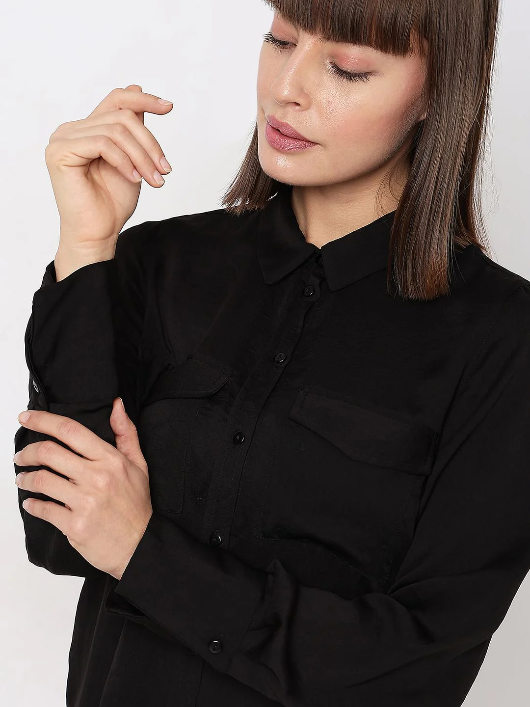 Black Plain Coloured Shirt - Image 6