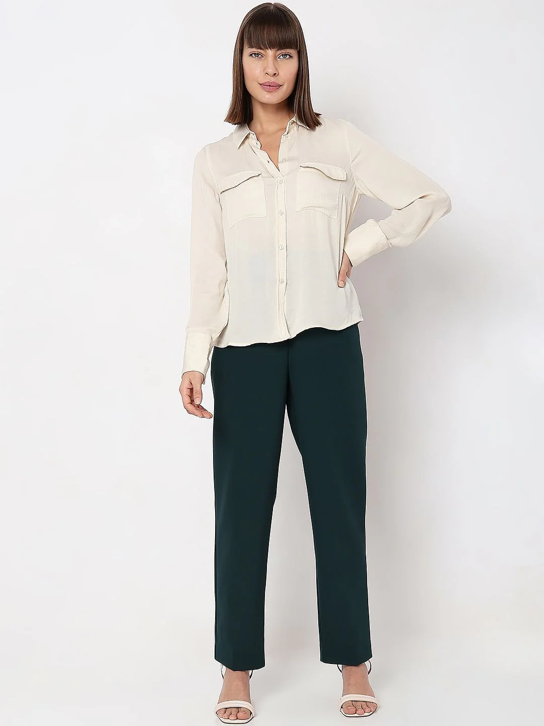 Beige Plain Coloured Shirt - Image 5