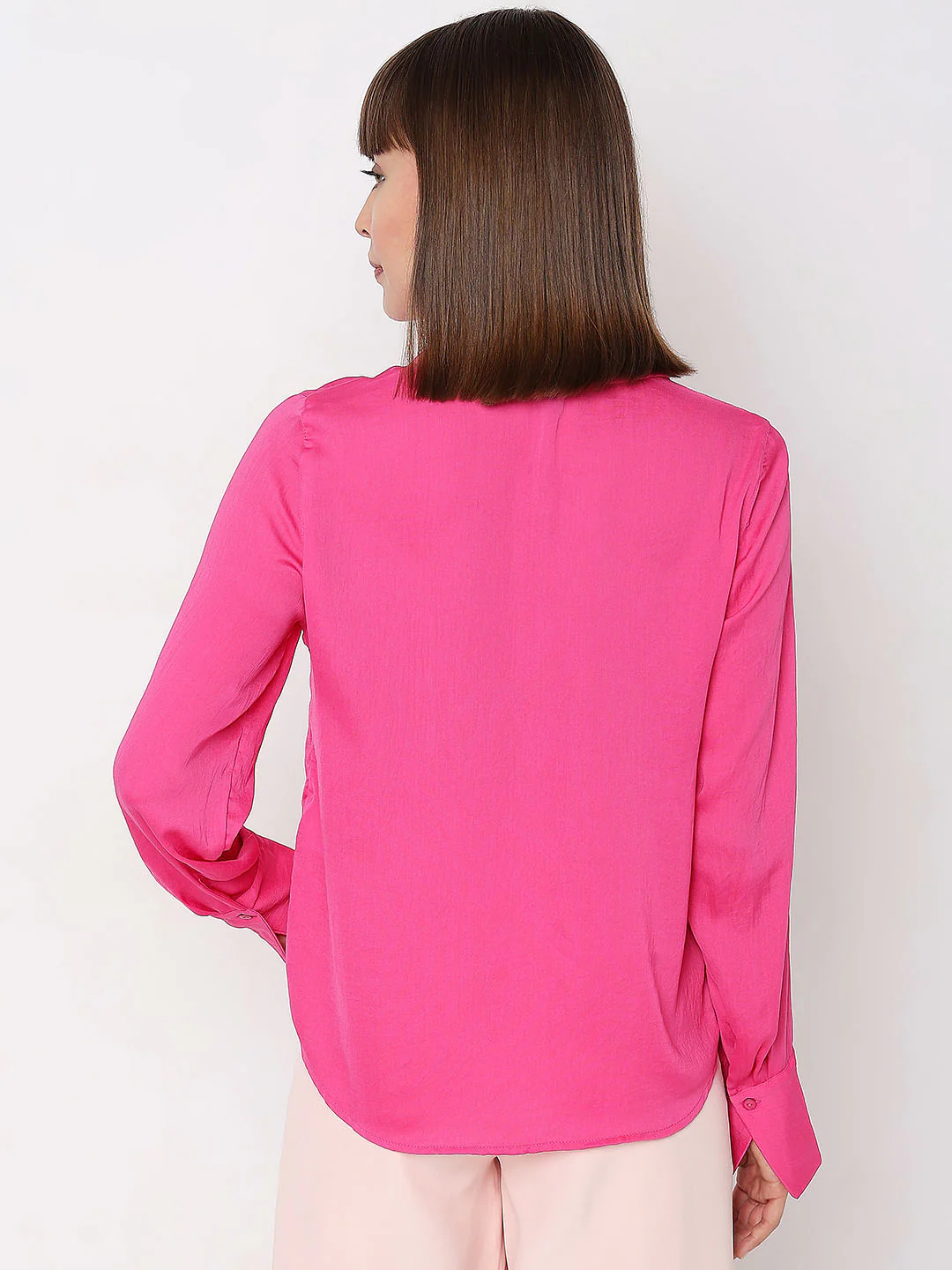 Pink Plain Coloured Shirt - Image 4