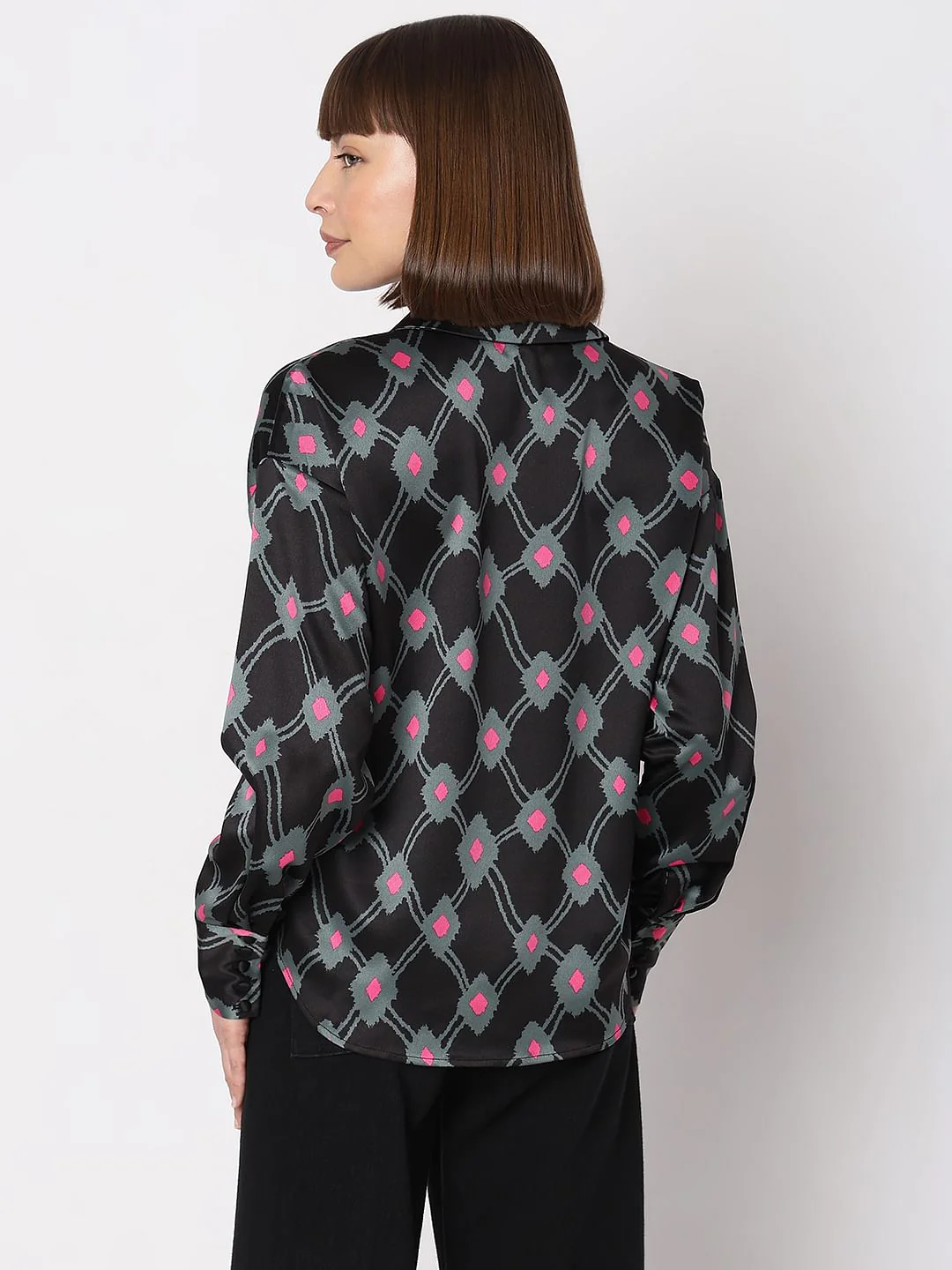 Black Abstract Print Shirt - Image 4