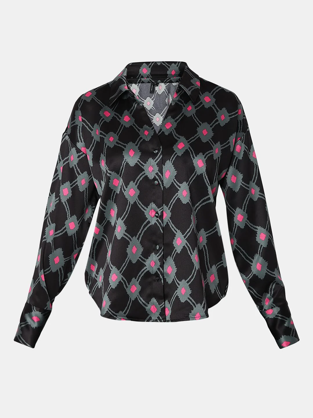 Black Abstract Print Shirt - Image 7