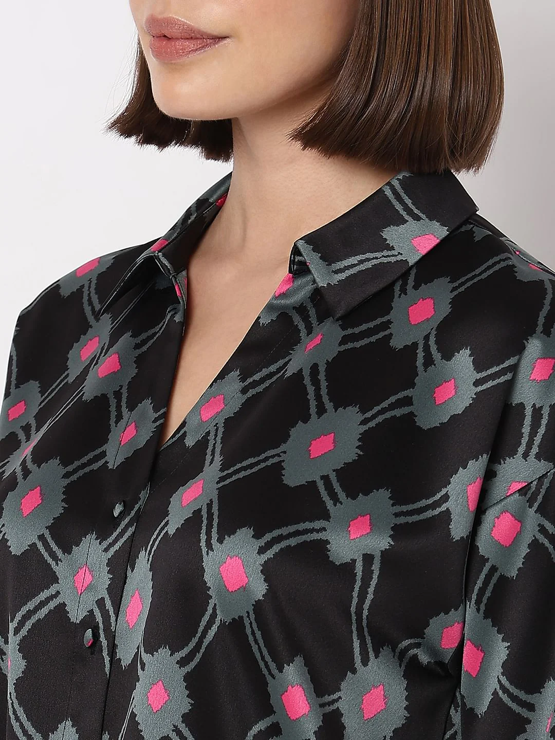 Black Abstract Print Shirt - Image 8
