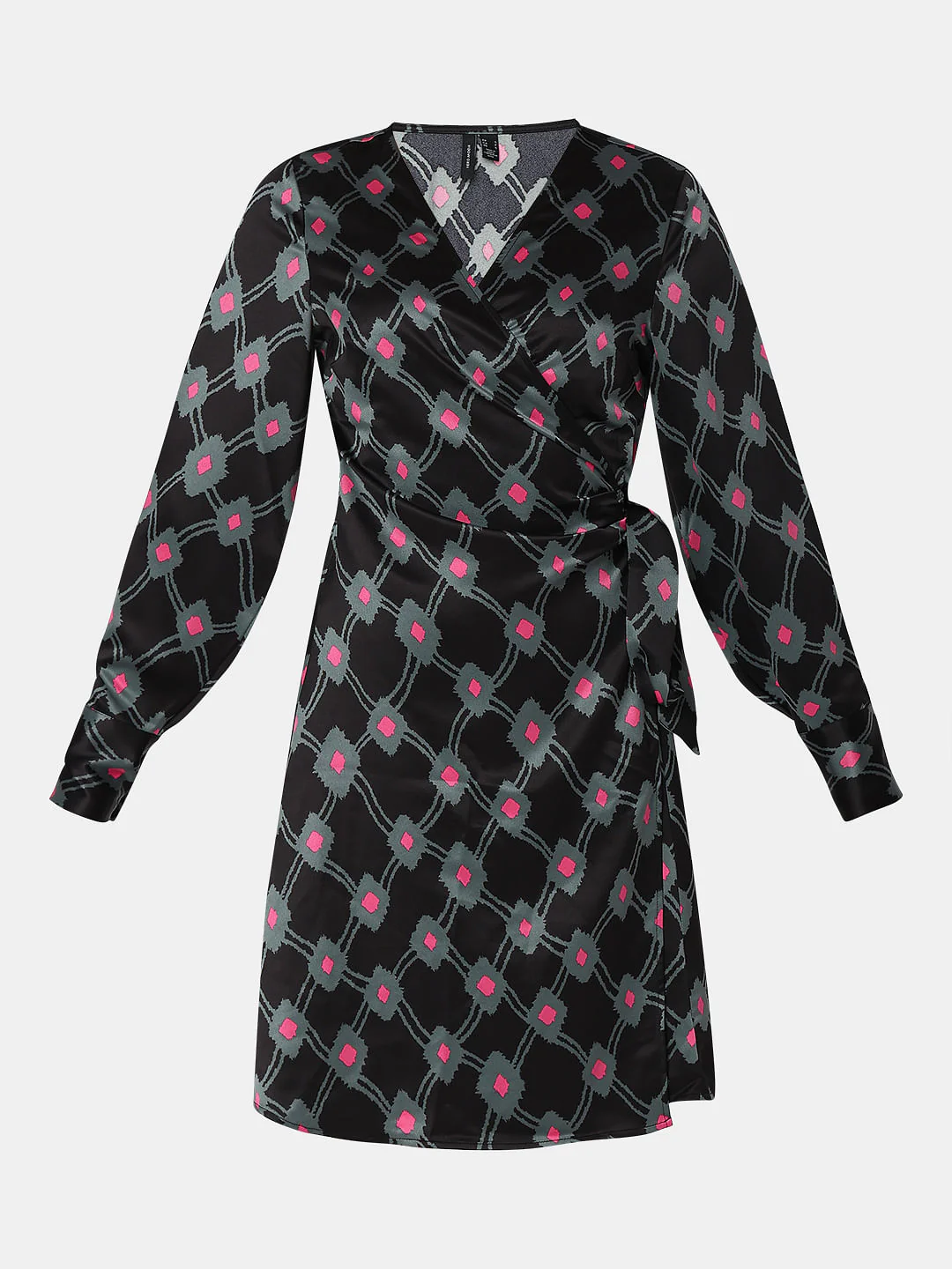 Black Printed Fit & Flare Dress - Image 7