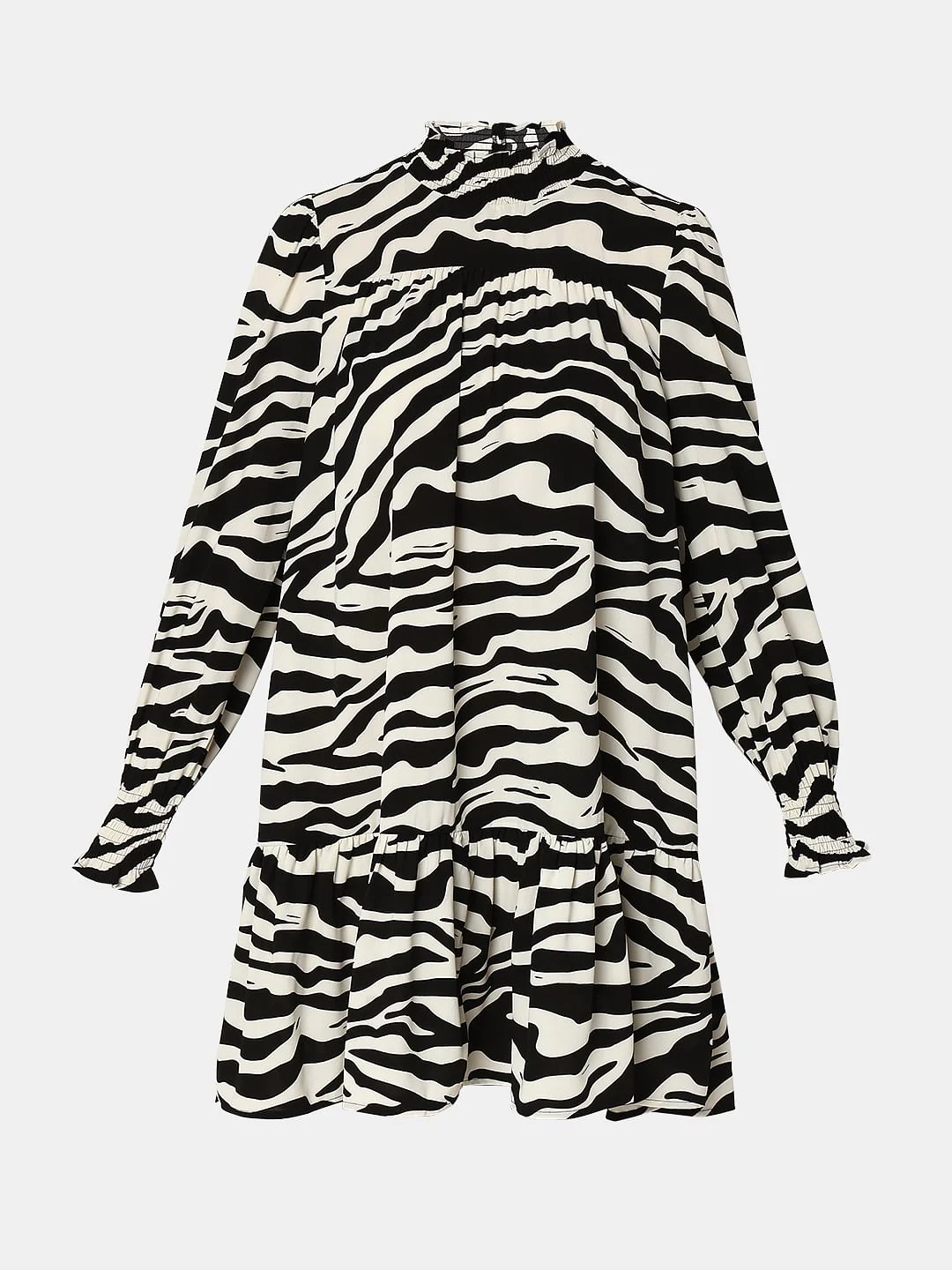 Black & White High Neck Shift Dress - Image 7