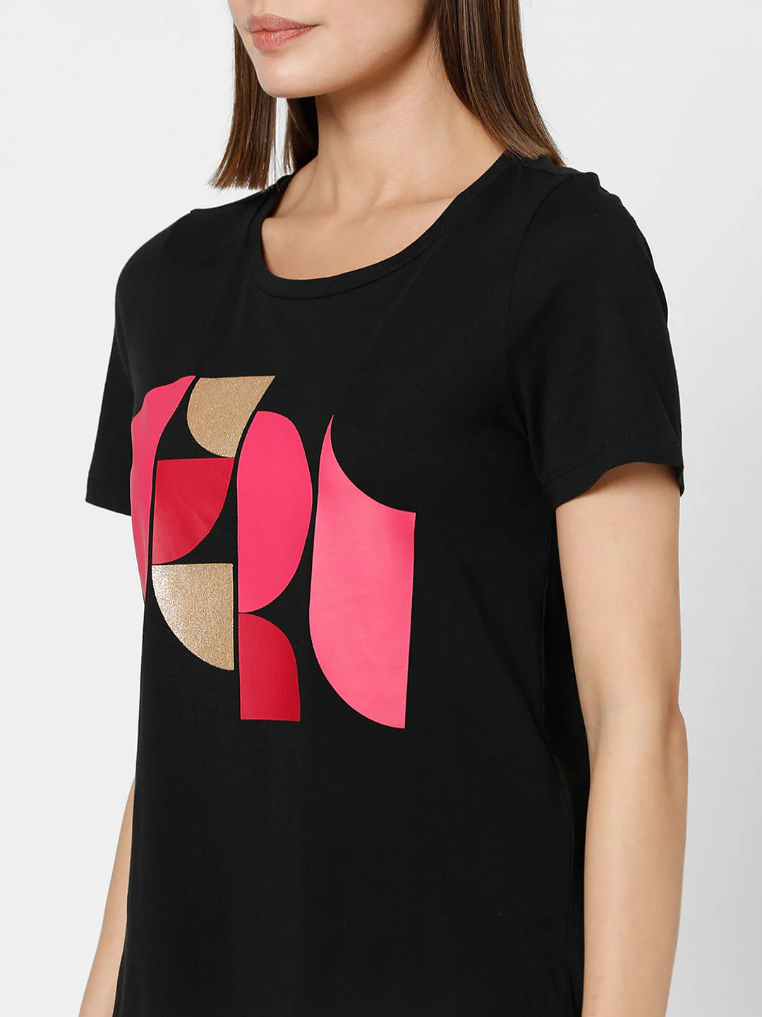 Black Graphic Print T-Shirt - Image 8
