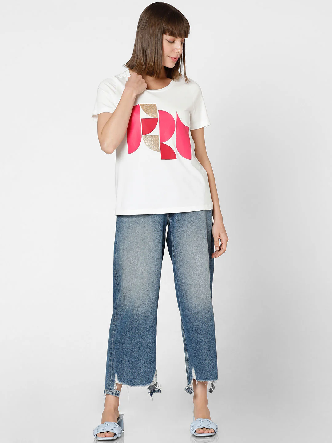 White Graphic Print T-Shirt - Image 5
