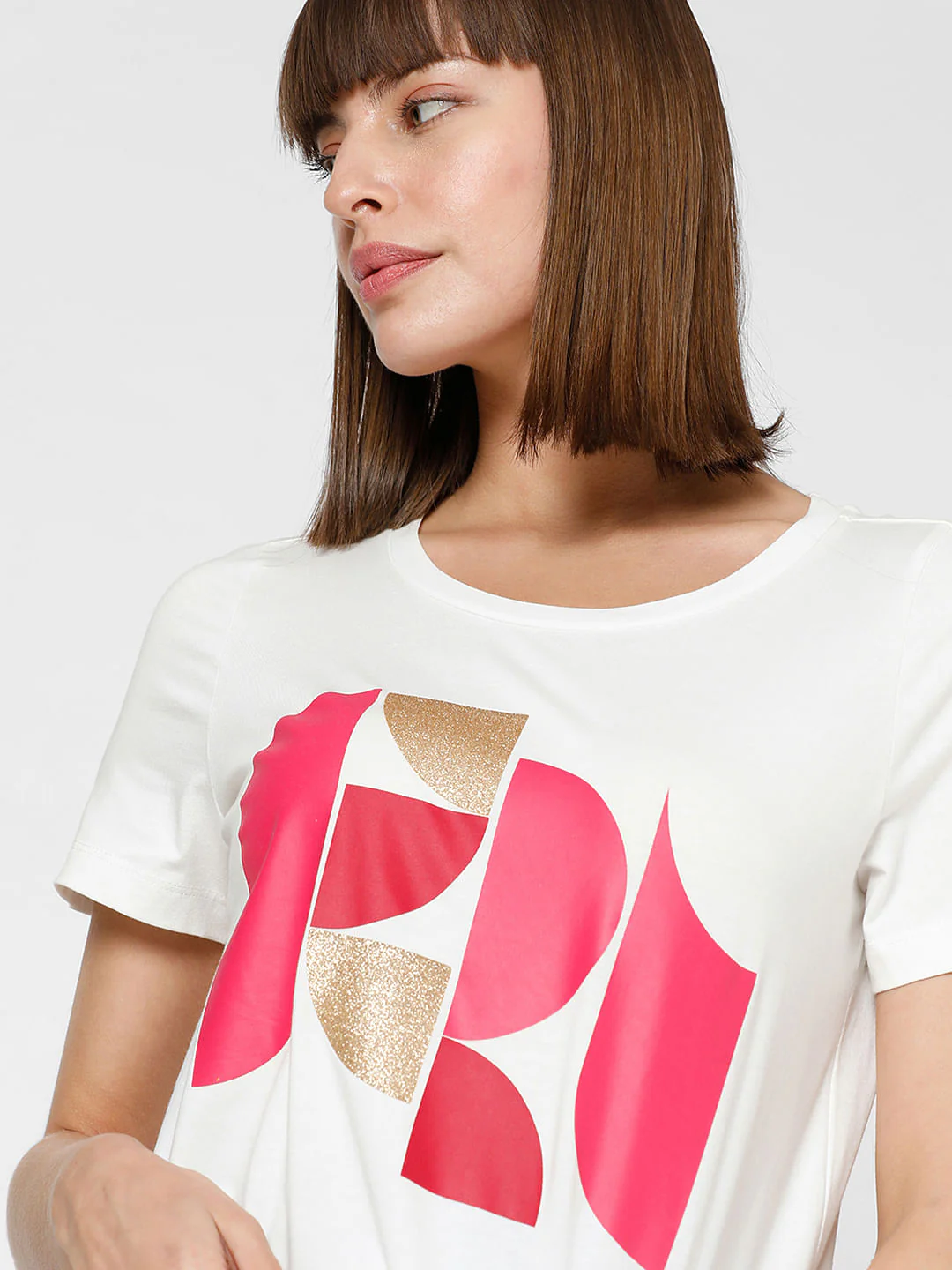 White Graphic Print T-Shirt - Image 6