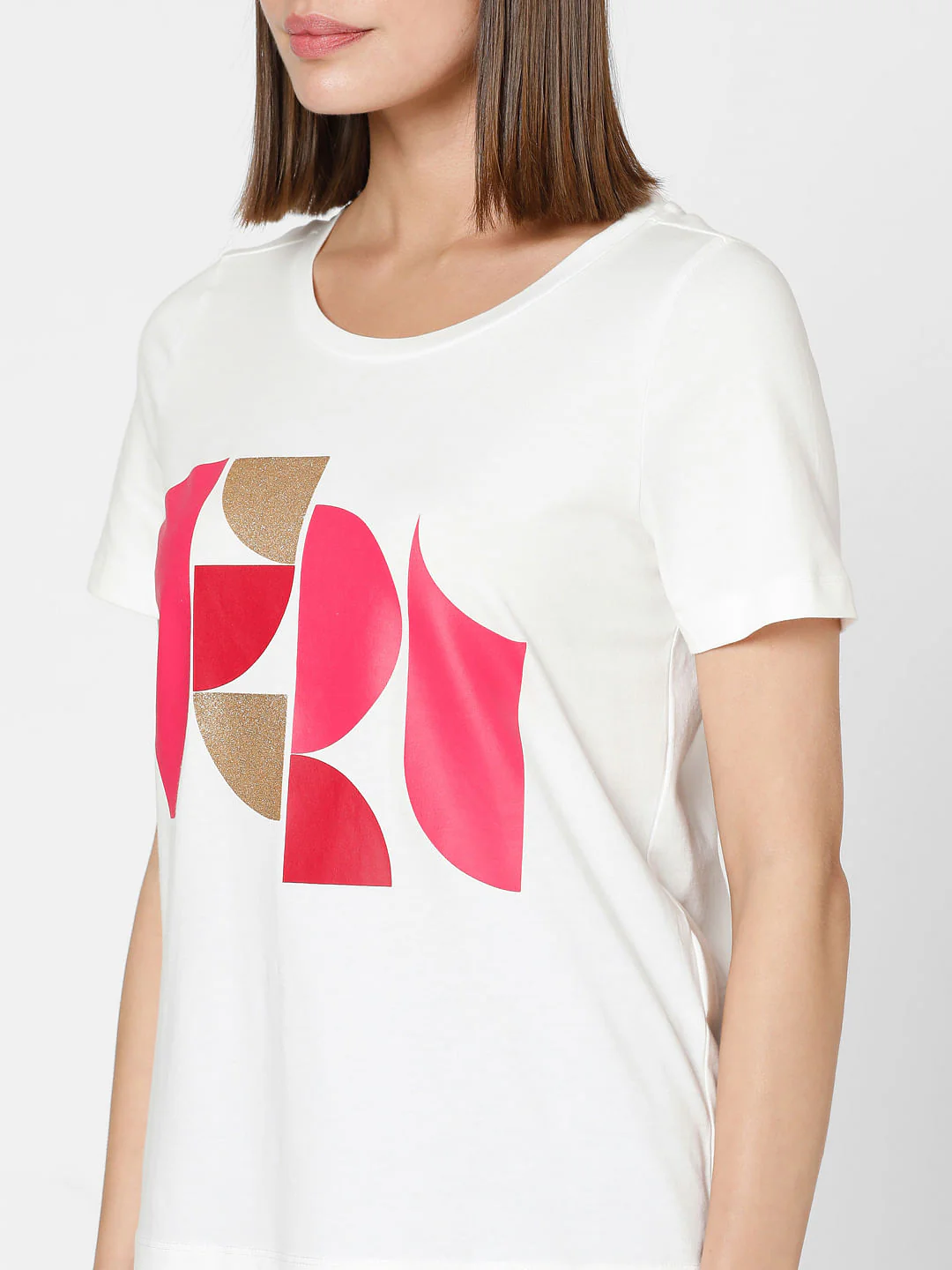 White Graphic Print T-Shirt - Image 8