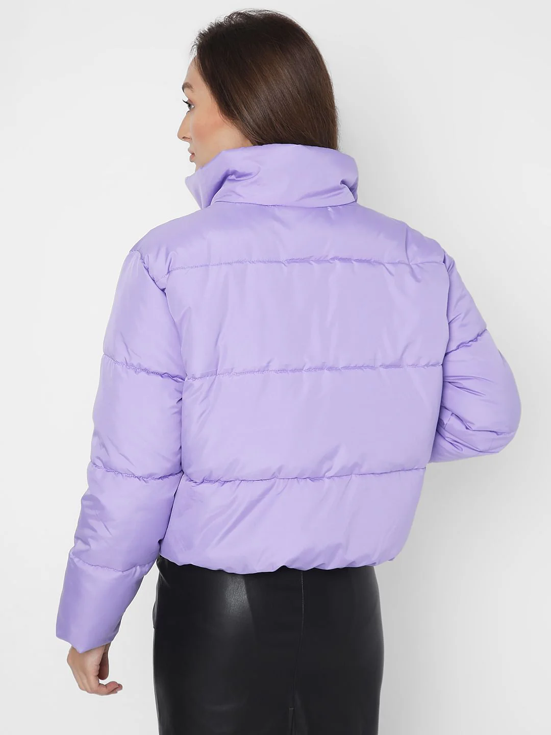 Lilac High Neck Puffer Jacket - Image 4
