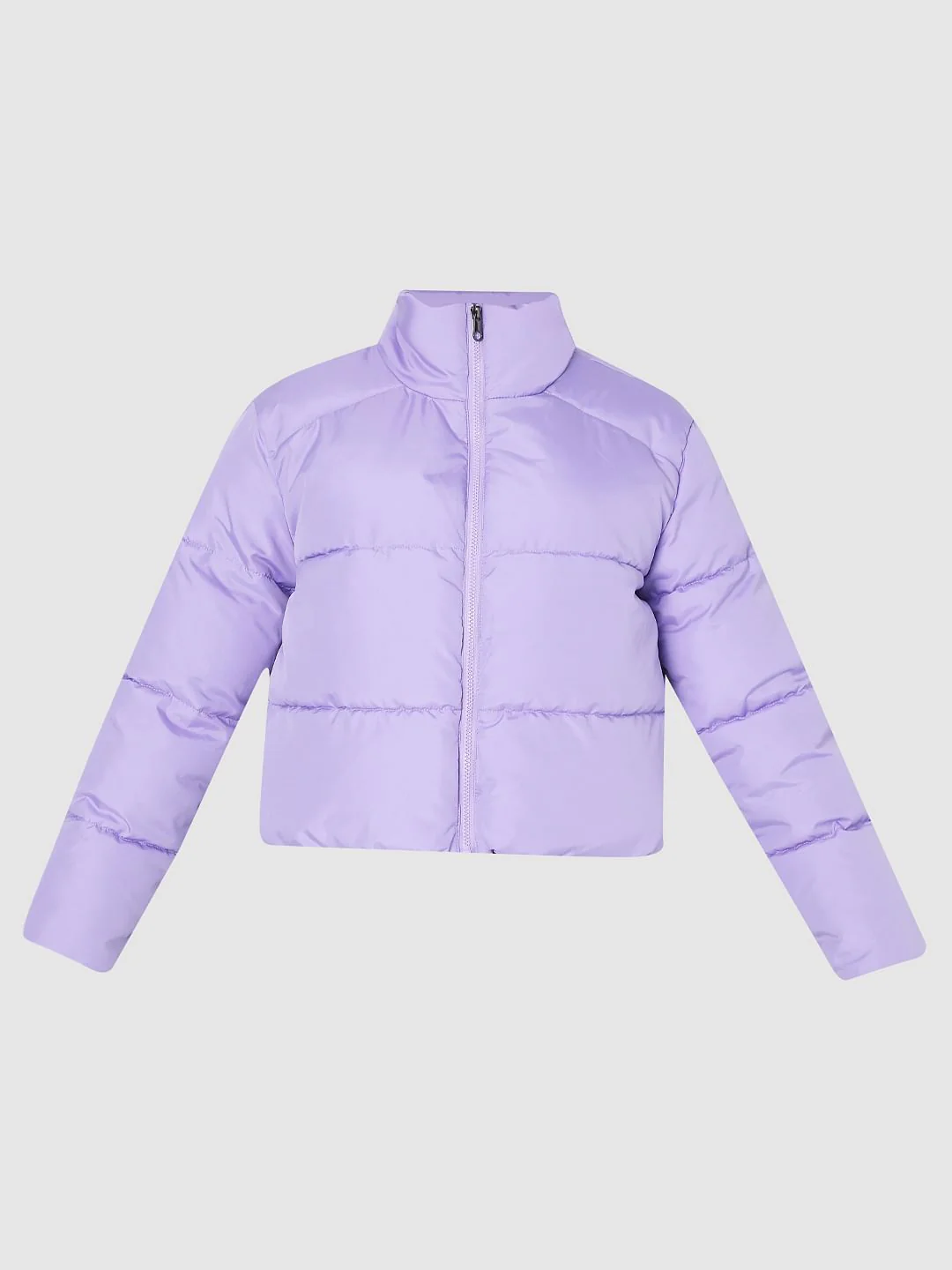 Lilac High Neck Puffer Jacket - Image 7