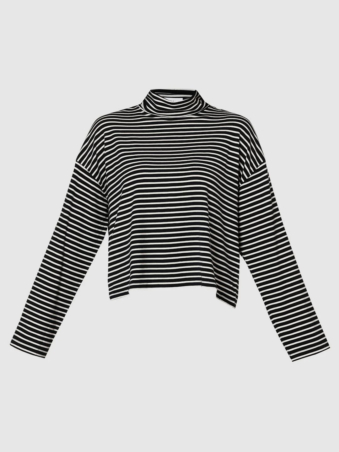 Black Striped Roll Neck Top - Image 7