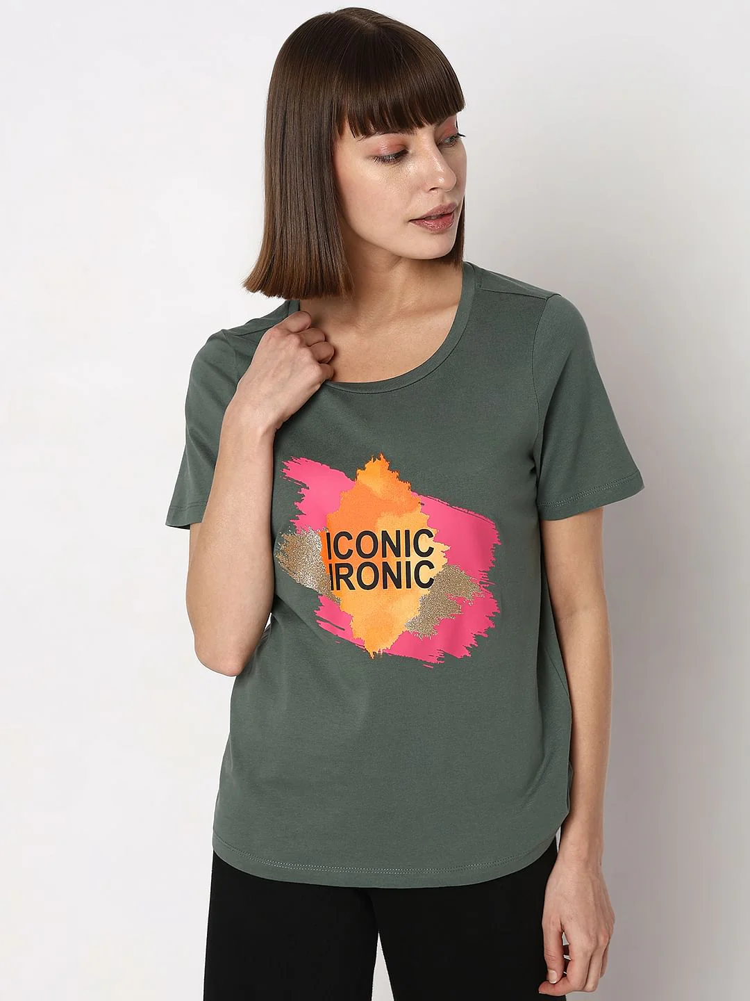 Green Graphic Print T-Shirt - Image 2