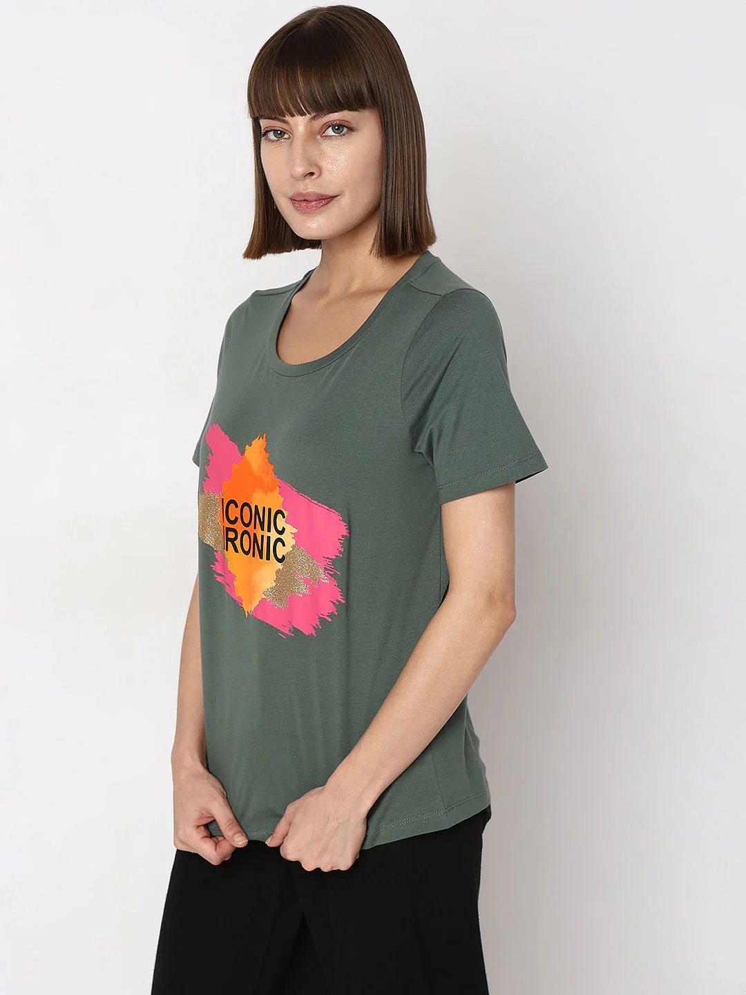 Green Graphic Print T-Shirt - Image 3