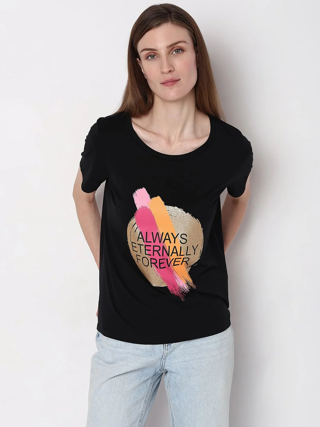 Black Graphic Print T-Shirt - Image 2