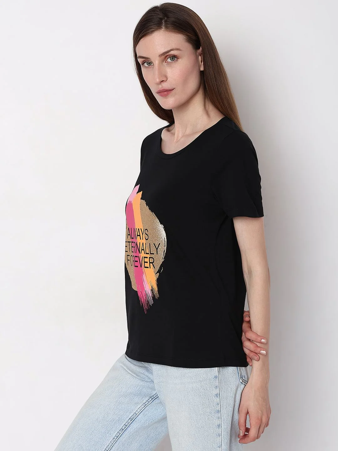 Black Graphic Print T-Shirt - Image 3