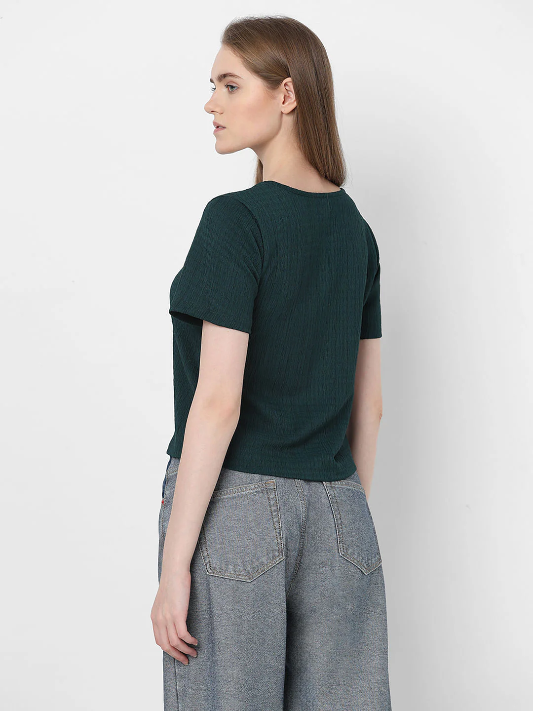 Dark Green Textured Top - Image 4