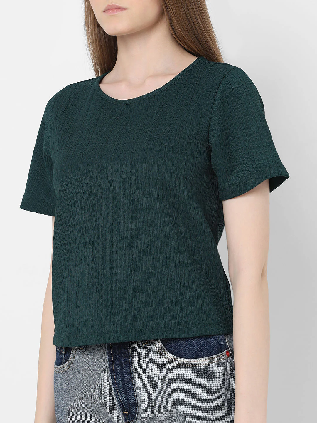 Dark Green Textured Top - Image 6