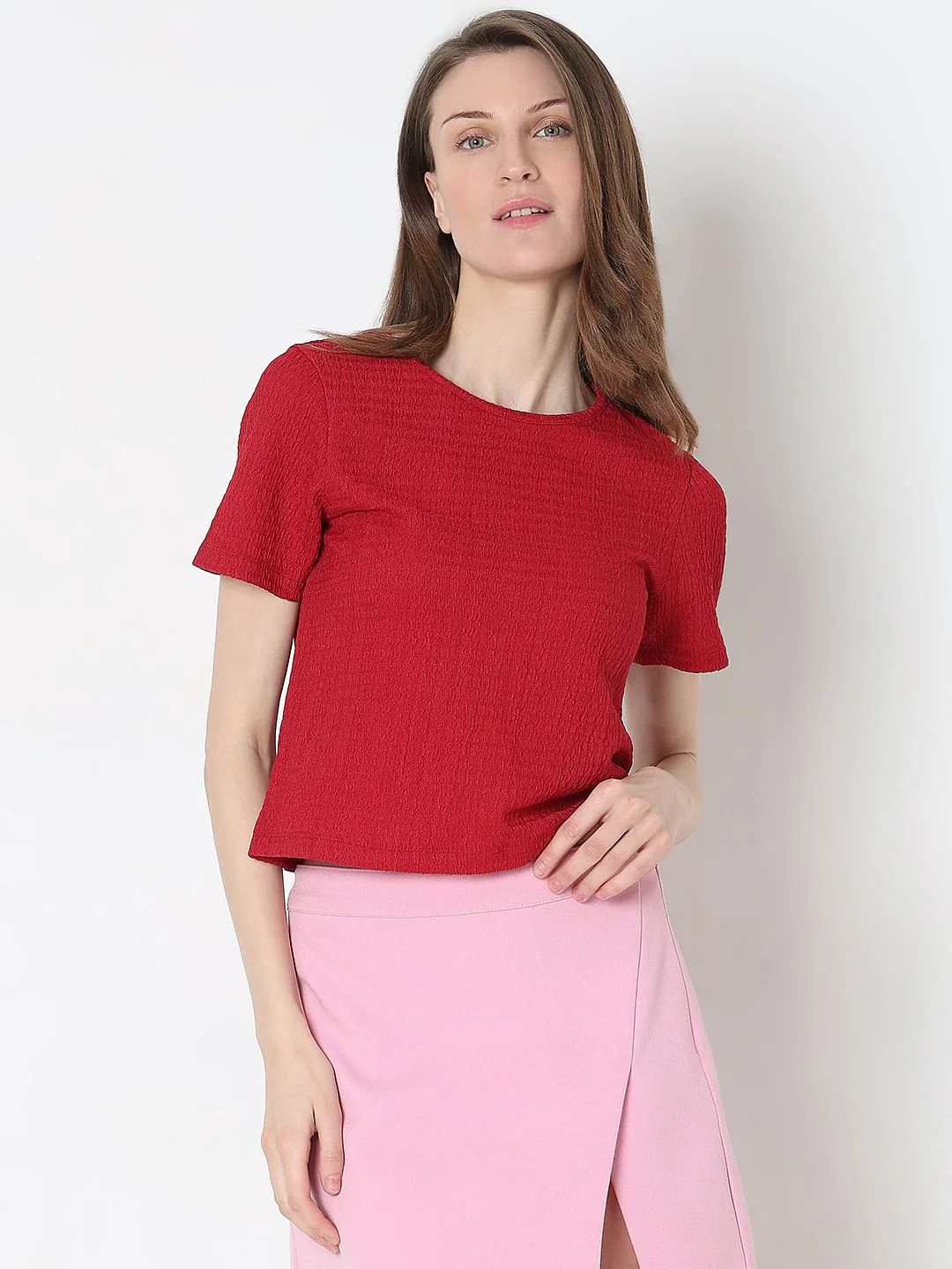 Red Textured Top - Image 2