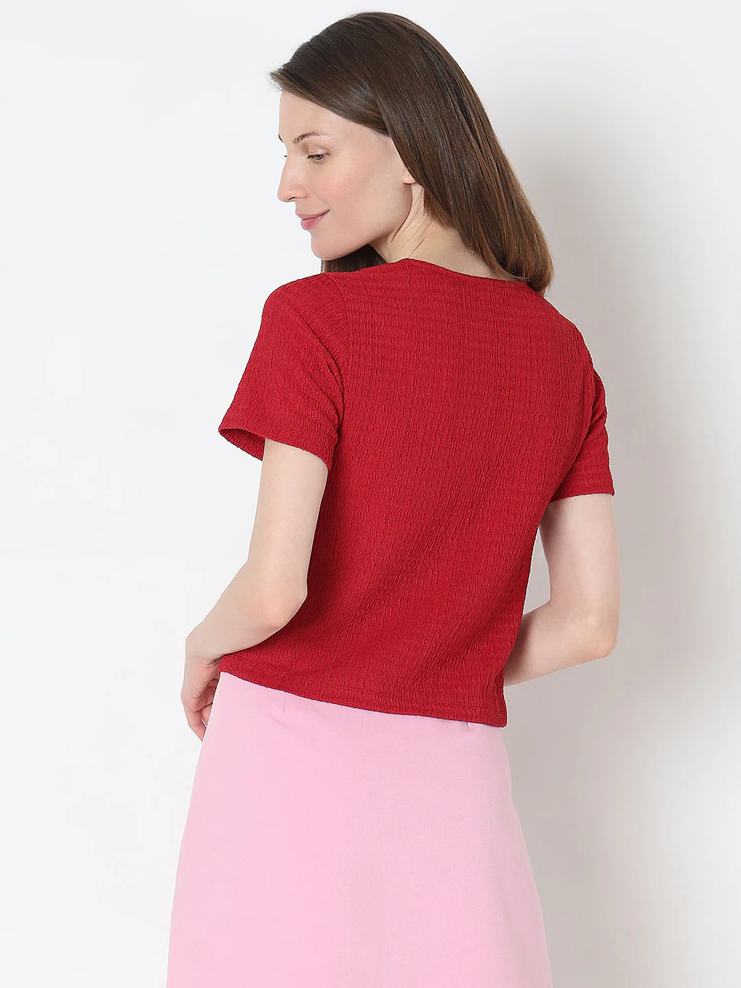 Red Textured Top - Image 4