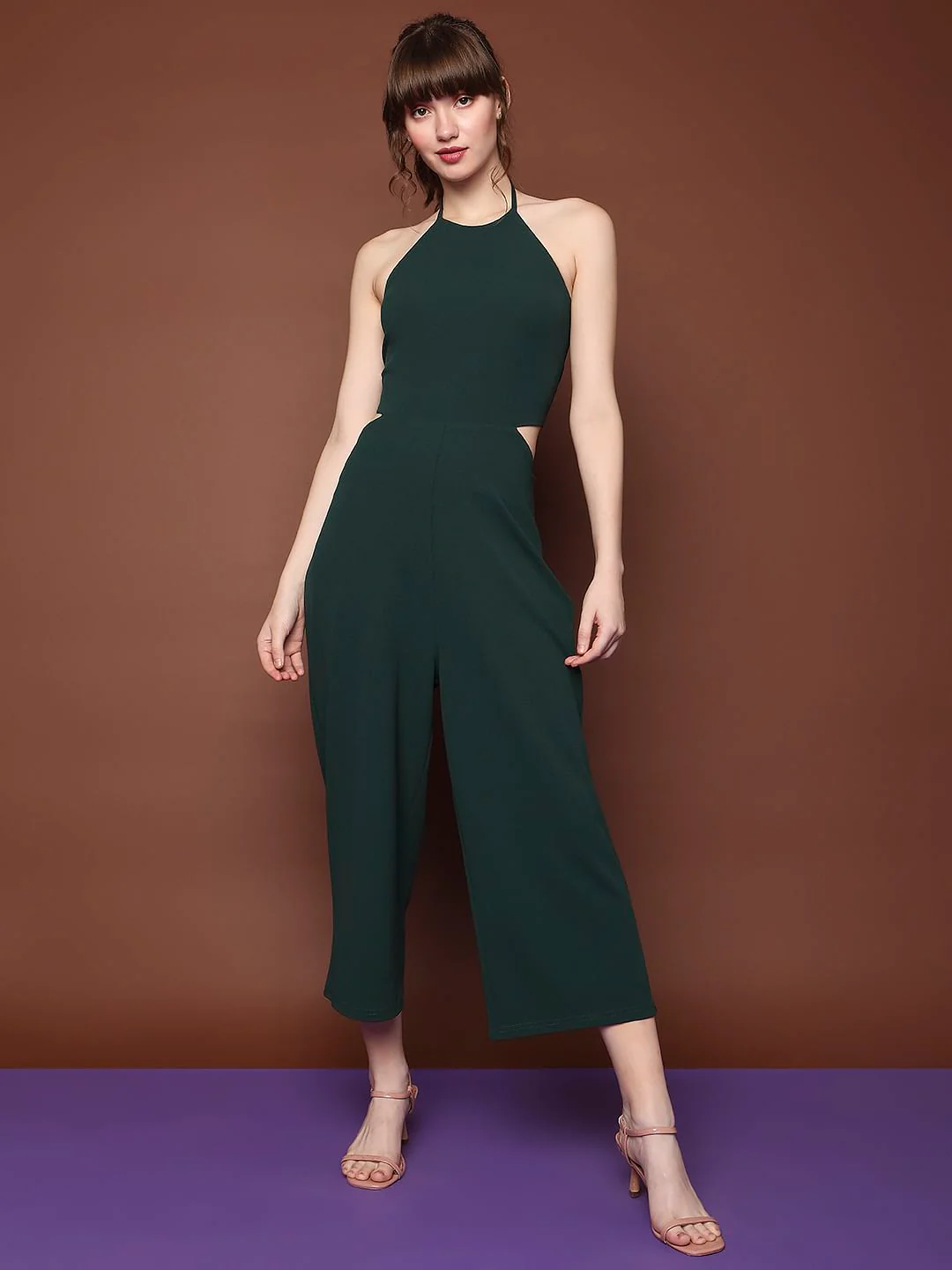 Marquee Green Halter Neck Jumpsuit - Image 2
