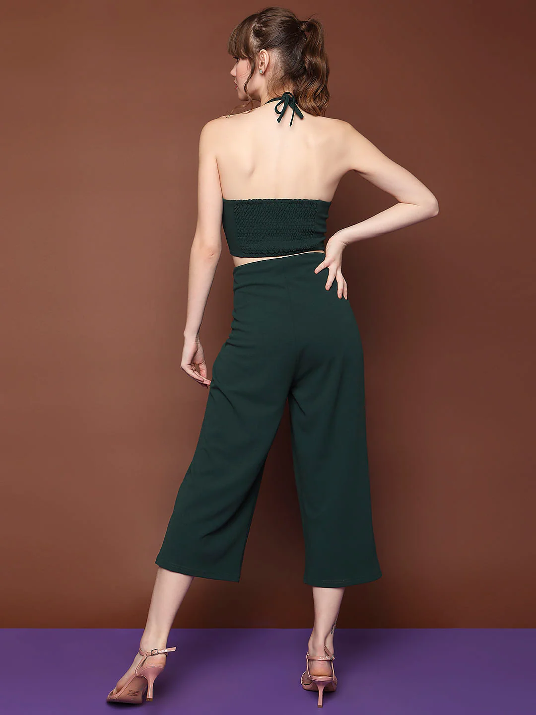 Marquee Green Halter Neck Jumpsuit - Image 4