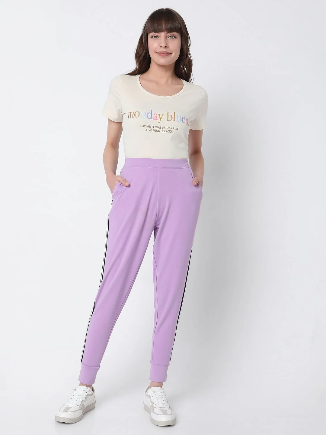 Purple High Rise Co-Ord Set Sweatpants - Image 6