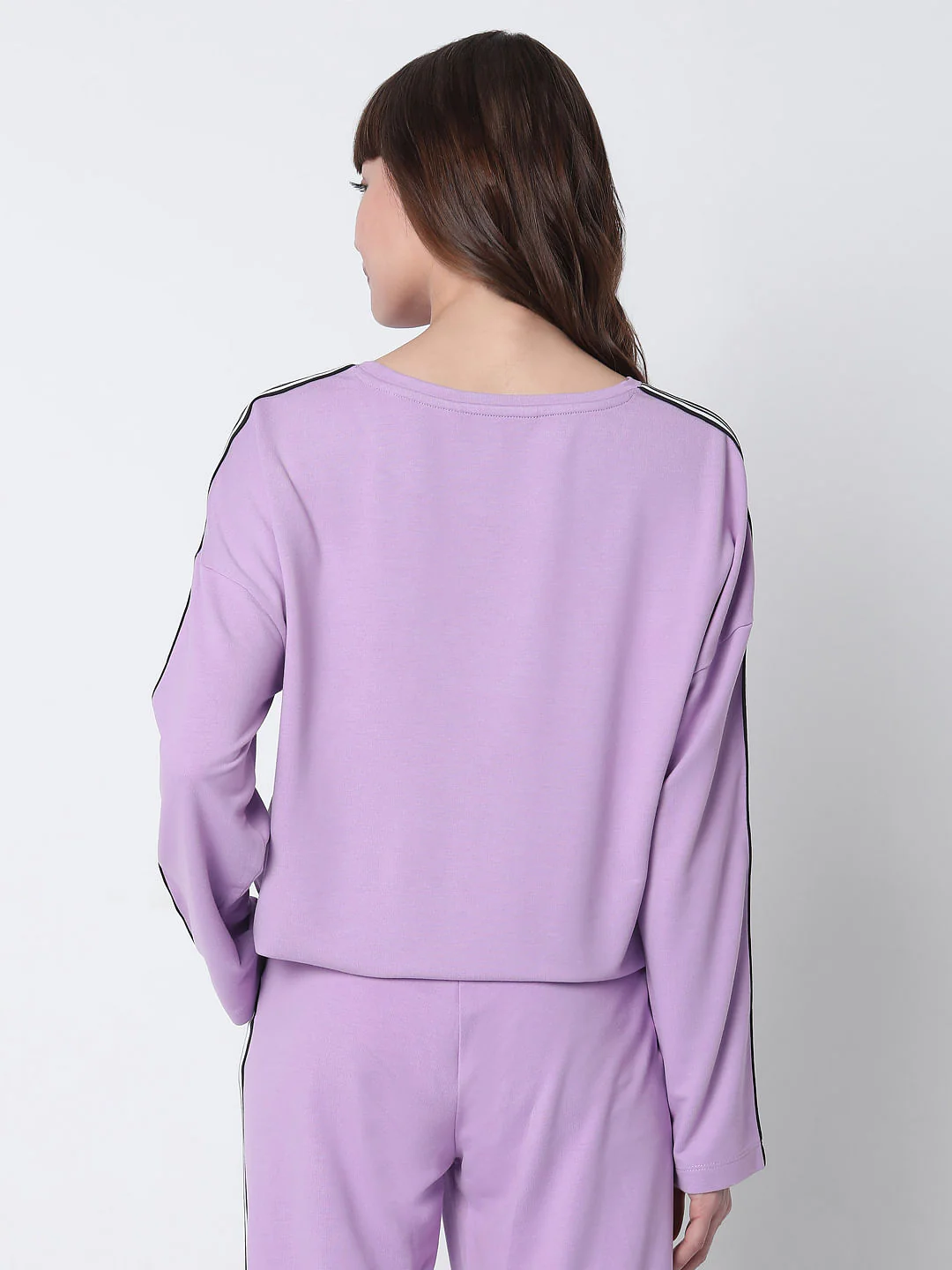 Purple Tape Detail Co-Ord Set Sweatshirt - Image 4