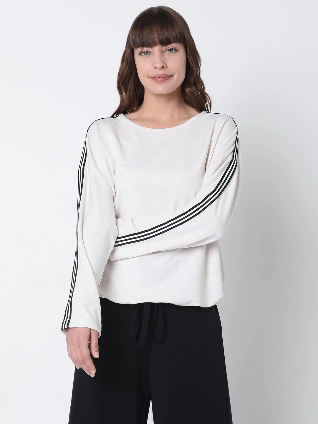 White Tape Detail Co-Ord Set Sweatshirt - Image 2