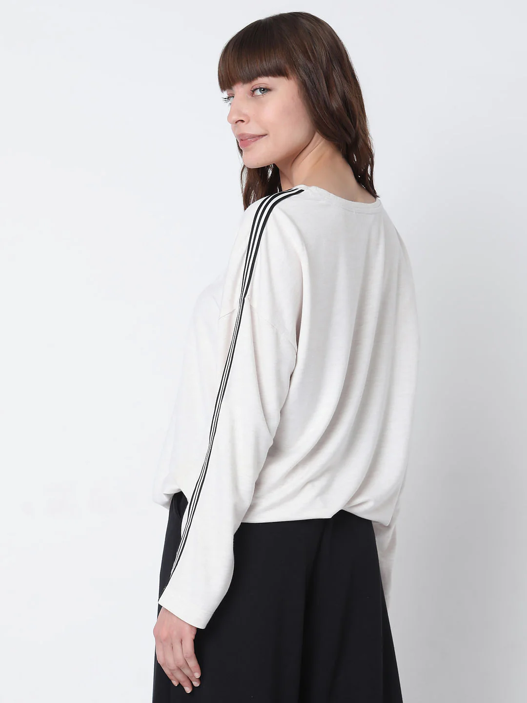 White Tape Detail Co-Ord Set Sweatshirt - Image 4
