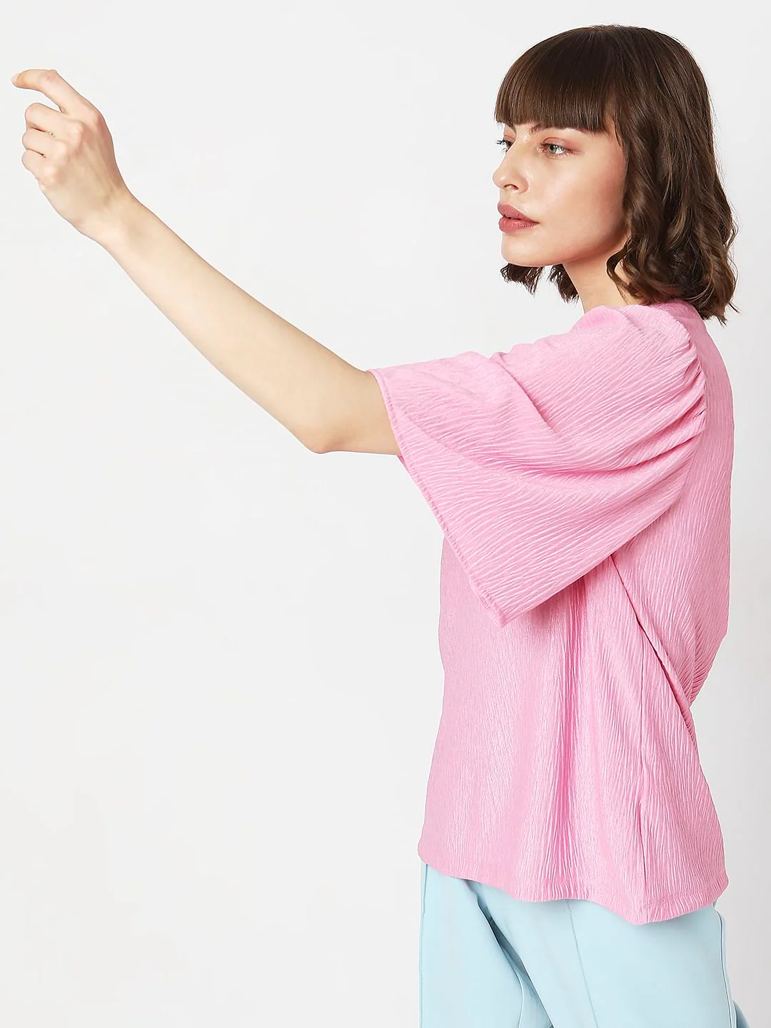 Pink Flared Sleeves Top - Image 3
